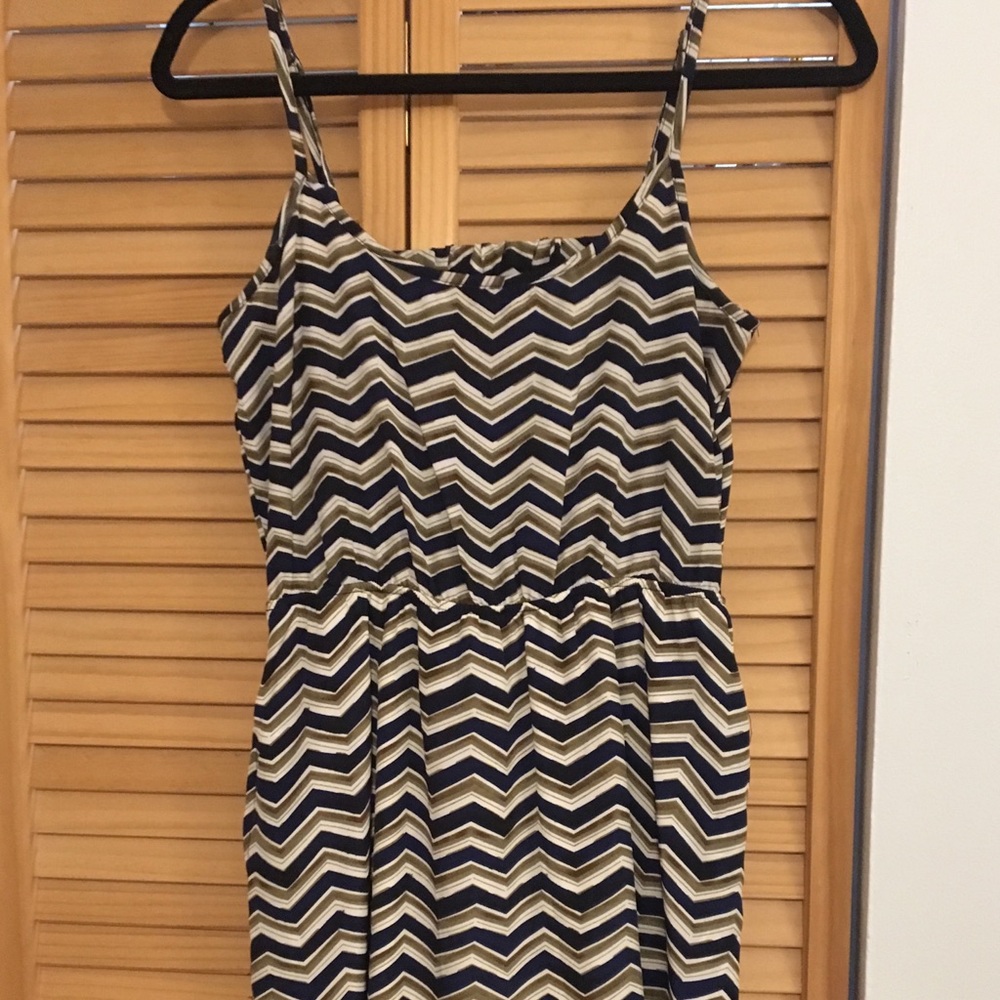 STRIPED BLUE & GOLD DRESS